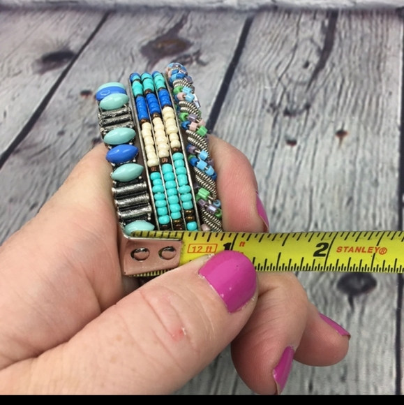 Bundle of 3 Southwestern  Beaded Bangle Bracelets - Picture 10 of 13